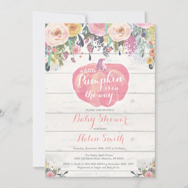 Pequeno Cartão de Convite para Chá de fraldas para (Frente)