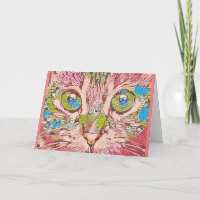 Pequeno cartão de felicitações dobrado de 4" x 5,6 (Frente)