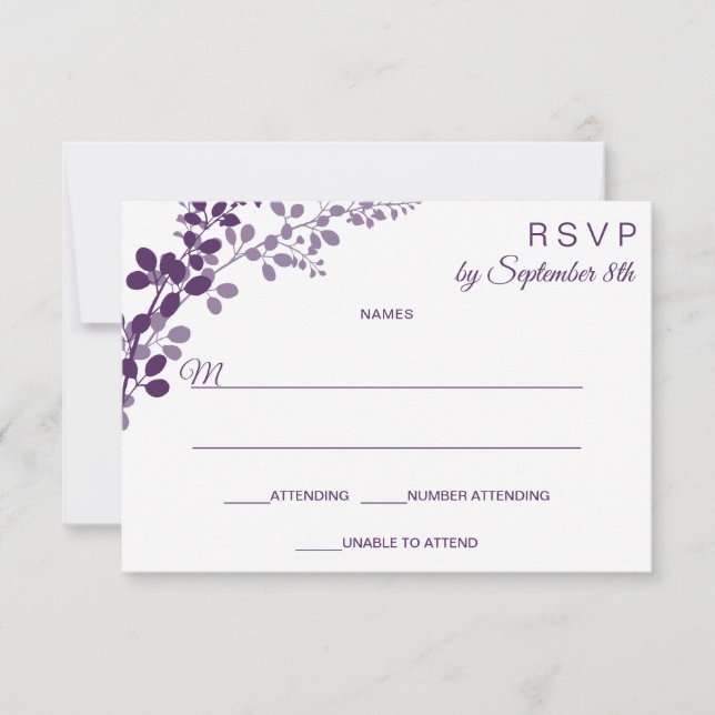 Pequeno cartão de resposta RSVP para casamento rox (Frente)