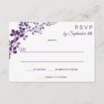 Pequeno cartão de resposta RSVP para casamento rox