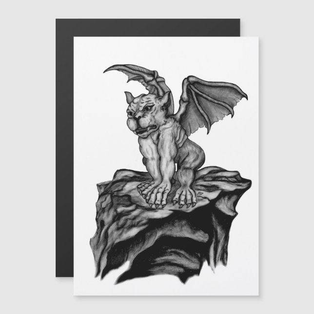 Pequeno Cartão Magnético Golem Gargoyle (Frente/Verso)