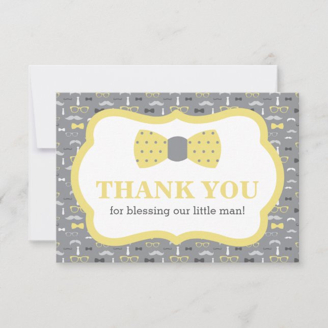 Pequeno Cartões de agradecimentos, Amarelo e Cinza (Frente)
