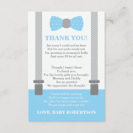 Pequeno Cartões de agradecimentos, Azul Bebê, Cinz