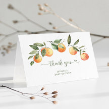 Pequeno cartões de agradecimentos chá de fraldas