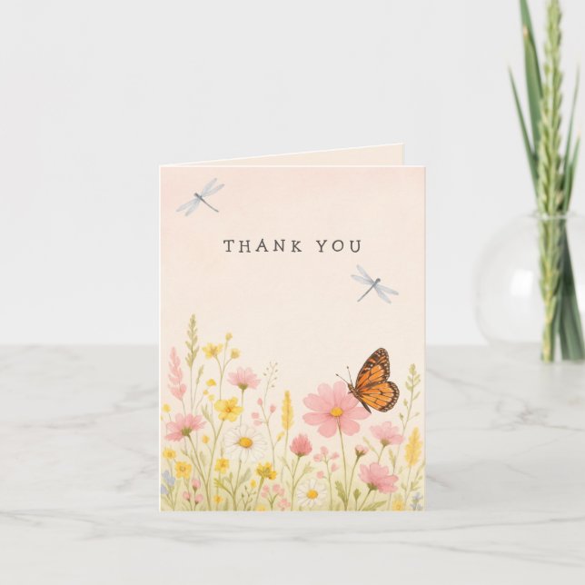 Pequeno Cartões de agradecimentos de Chá de fralda (Frente)