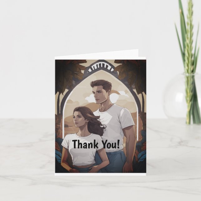 Pequeno, Cartões de agradecimentos dobrado de 4" x (Frente)