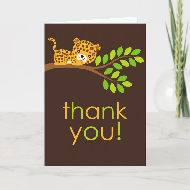 Pequeno Cartões de agradecimentos Leopardo Bonito (Frente)