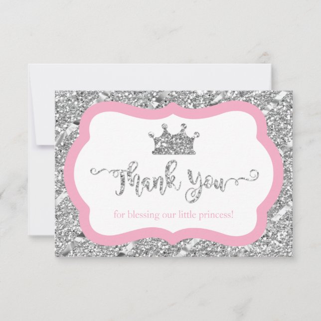 Pequeno Cartões de agradecimentos Princesa, Faux G (Frente)