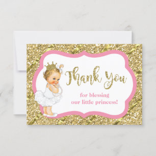Pequeno Cartões de agradecimentos Princesa, Faux G