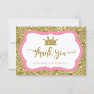 Pequeno Cartões de agradecimentos Princesa, Rosa, 