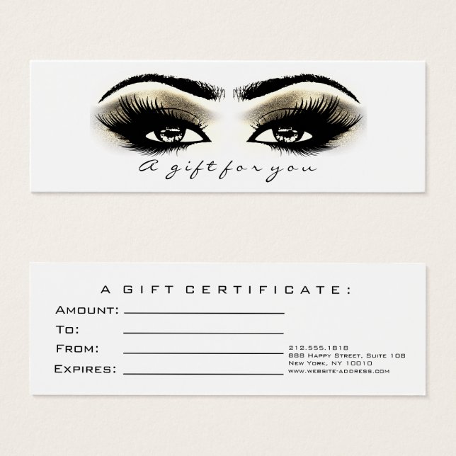 Pequeno Certificado de Presente Brilhante Lash Bra (Frente & Verso)