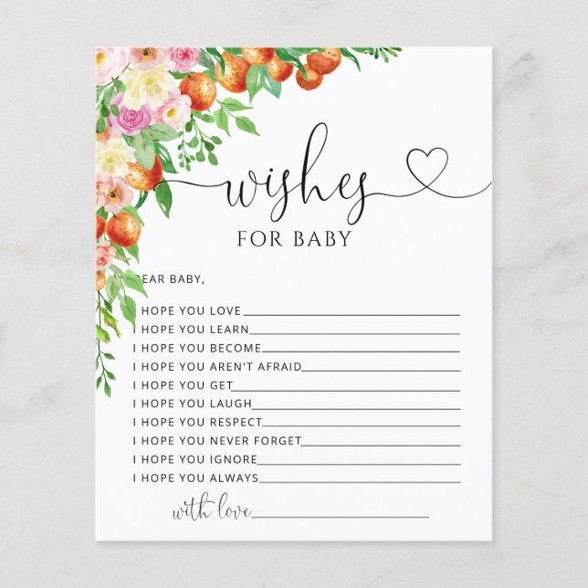 Pequeno chá de fraldas Cutie deseja Bebê (Frente)