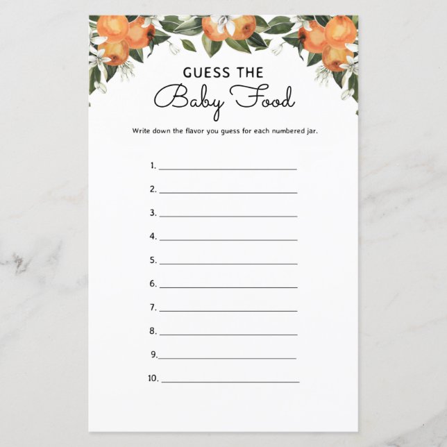 Pequeno Chá de fraldas Cutil Adivinha O Jogo Da Co (Frente)