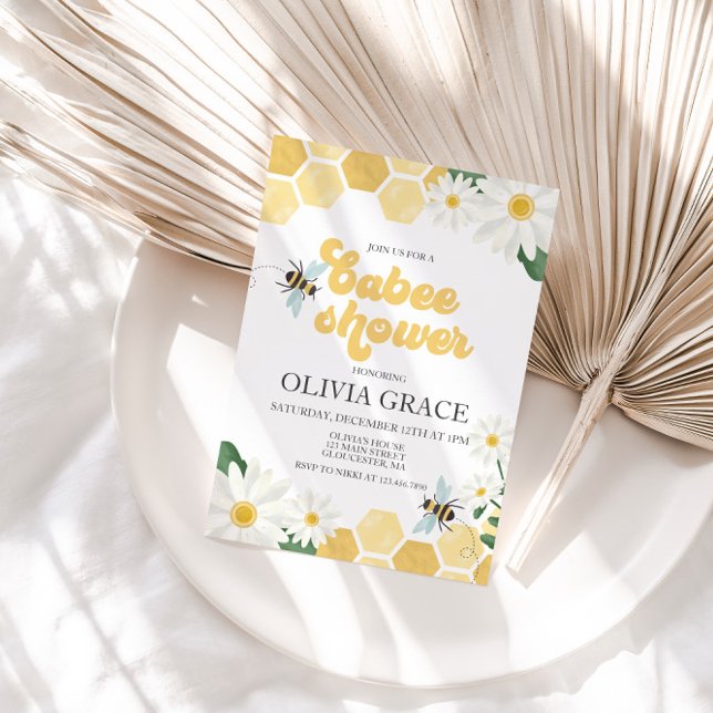 Pequeno Chá de fraldas de Abelhas de Mel Convite (Criador carregado)