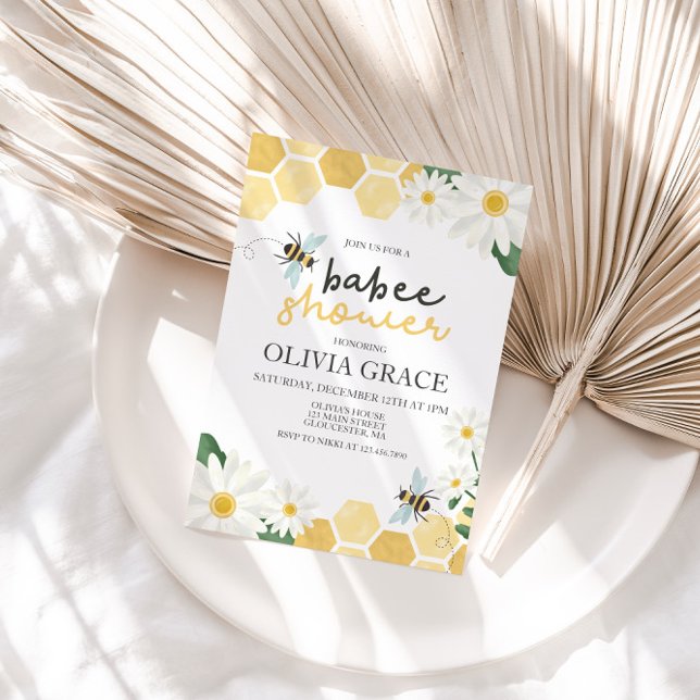 Pequeno Chá de fraldas de Abelhas de Mel Convite (Criador carregado)