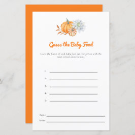 Pequeno Chá de fraldas De Abóbora Adivinha Jogo De