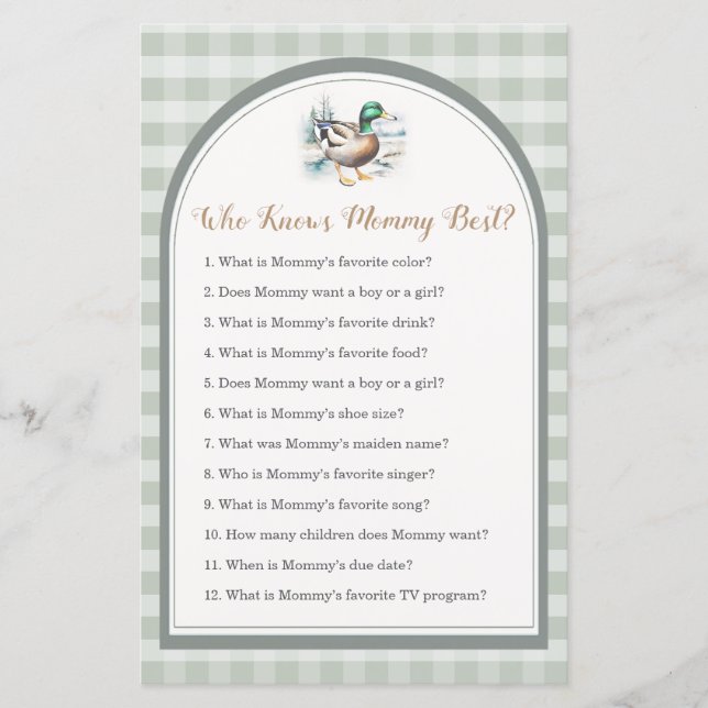 Pequeno Chá de fraldas De Duckets Que Conhece A Ma (Frente)