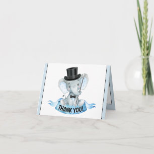 Pequeno Chá de fraldas Elefante Obrigado Cartões