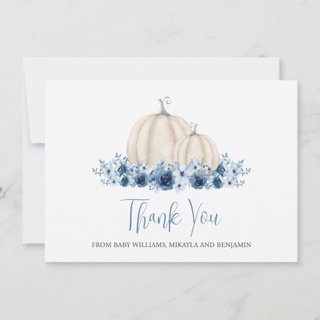 Pequeno Chá de fraldas Pumpkin Baby Boy Obrigado (Frente)