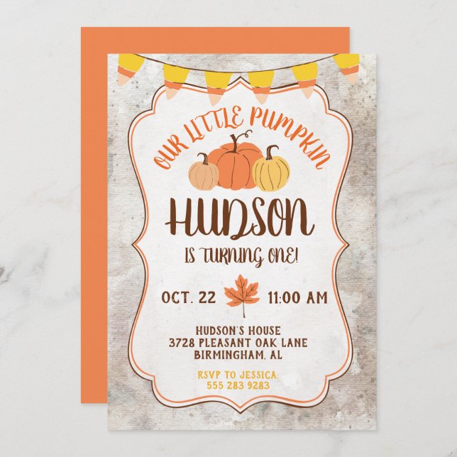 Pequeno Convite de aniversário (Frente/Verso)