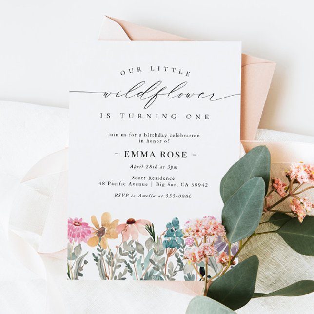Pequeno Convite de Aniversário para Flor de Flor S (Criador carregado)