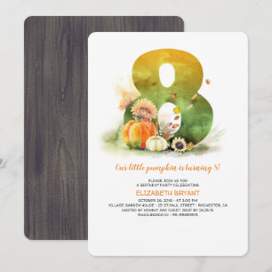 Pequeno Convite de aniversário Pumpkin Fall 8th
