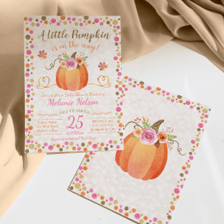 Pequeno Convite para Chá de fraldas de Abóbora