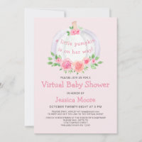 Pequeno Convite para Chás de fraldas Virtuais Rosa