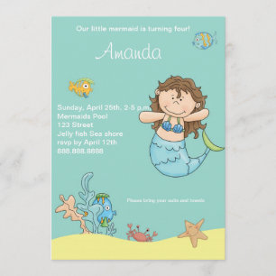 Pequeno convite para o aniversário da sereia