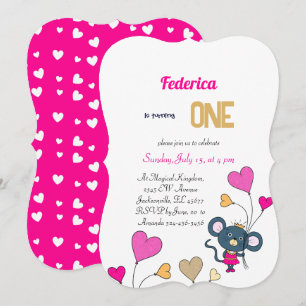 Pequeno convite para o aniversário do rato