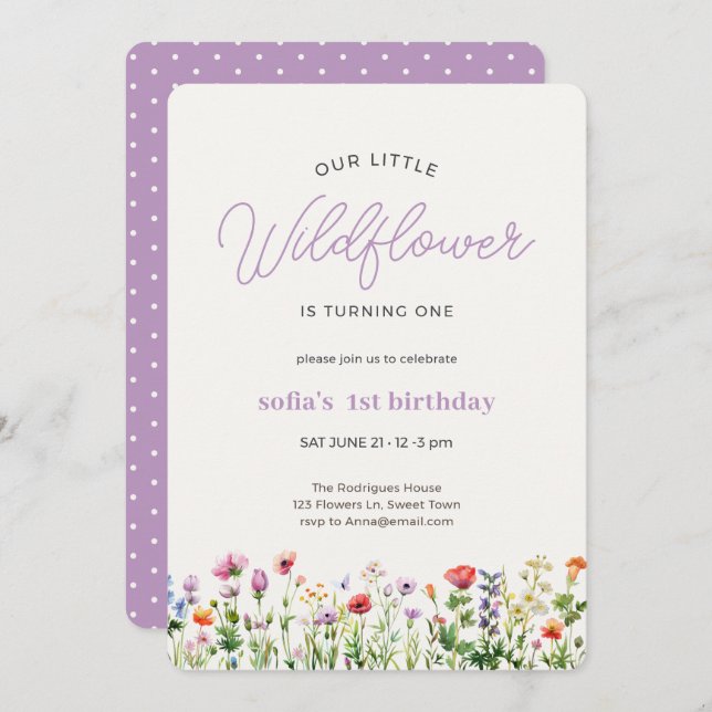 Pequeno Convite para primeiro aniversario de Giras (Frente/Verso)