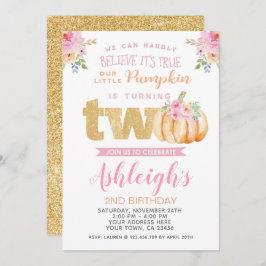 Pequeno Convite para segundo aniversário de Abóbor