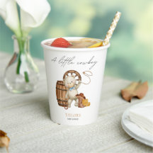 Pequeno Cowboy Aquarela Urso Chá de fraldas Pa