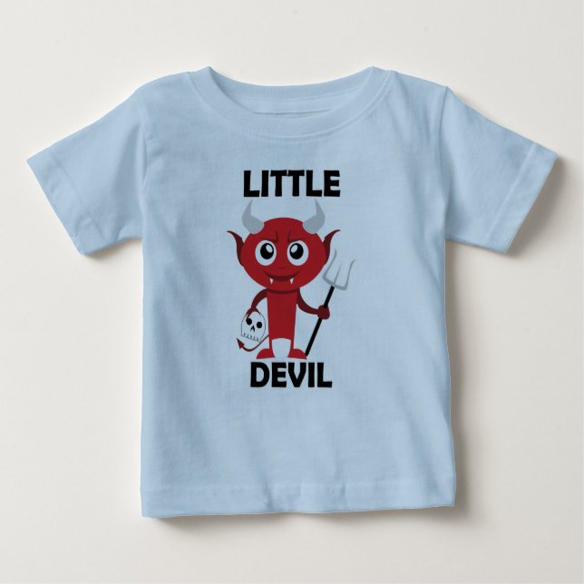 Pequeno Diabo - Camiseta do Baby Fine Jersey (Frente)