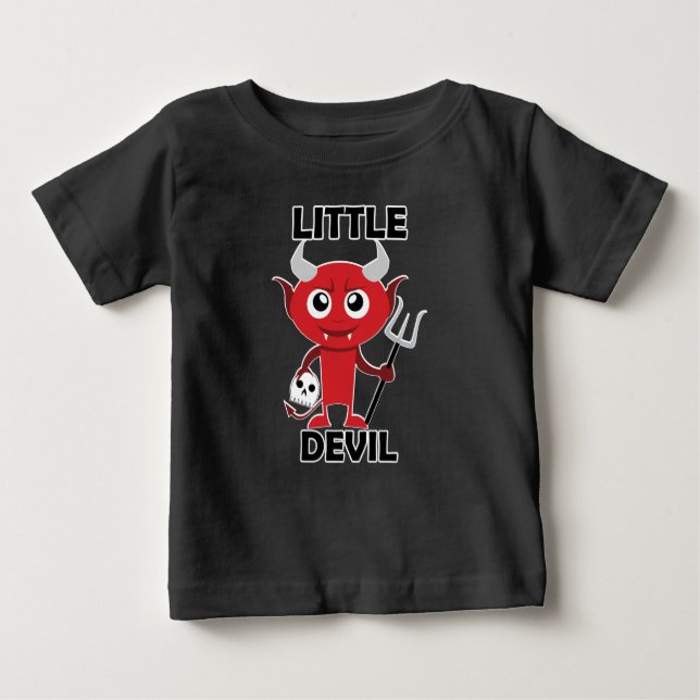 Pequeno Diabo - Camiseta do Baby Fine Jersey (Frente)
