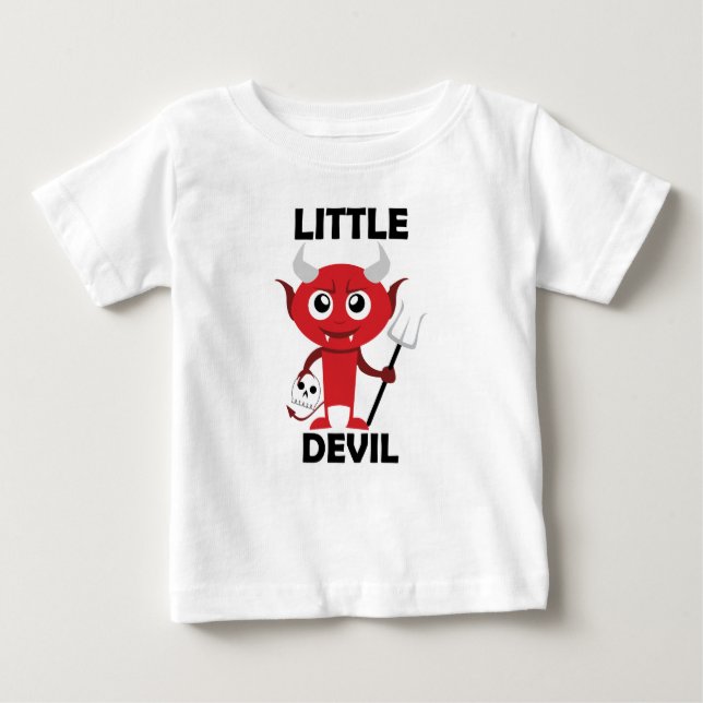 Pequeno Diabo - Camiseta do Baby Fine Jersey (Frente)