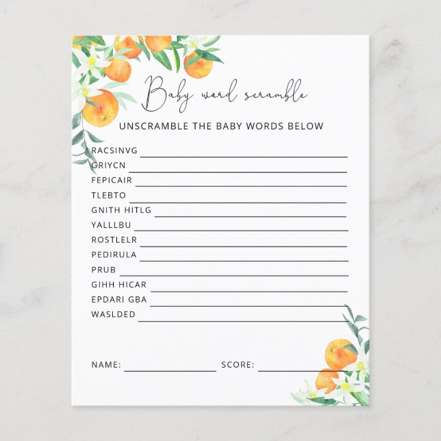 Pequeno docinho embaralhar palavras | Jogo de chá  (Frente)