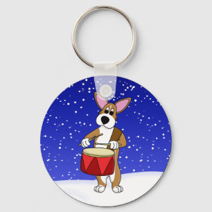 Pequeno Drummer Pembroke Welsh Corgi Chaveiro