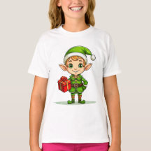 Pequeno Elfo de Natal – Camiseta de Férias para Cr