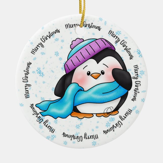 Pequeno Enfeites de natal Pinguim-Pepa-Inverno (Frente)