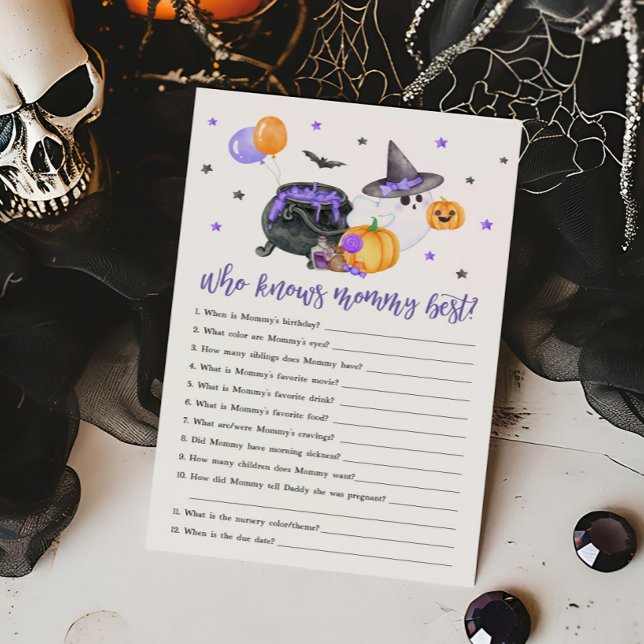 Pequeno Fantasma Roxo Que Sabe O Melhor Jogo Da Ma (Ghost Halloween Baby Shower Who knows Mommy Best Game )