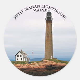 Pequeno farol de Manan, etiquetas redondas de