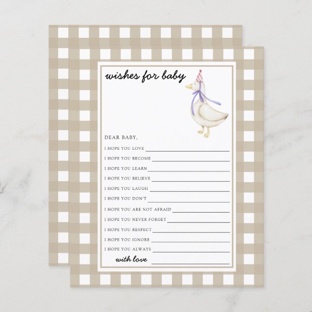 Pequeno Ganso Desejo para bebê (Frente/Verso)