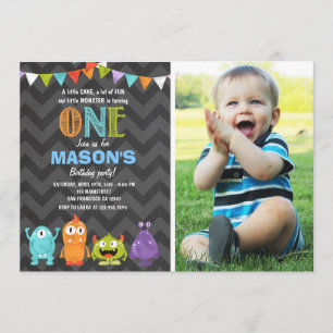 Pequeno Giz Convite de aniversário Monstro