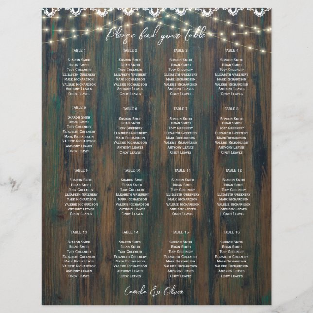 PEQUENO GRÁFICO Mesa Rústico Lace de madeira (Frente)