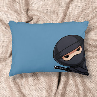 Pequeno Guerreiro Ninja em Almofada Decorativa Azu
