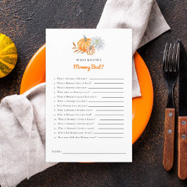 Pequeno Jogo de Chá de fraldas de Abóbora Que Conh