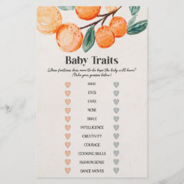 pequeno jogo de traços de bebê chá de fraldas