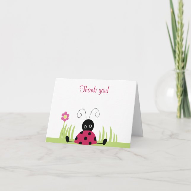 Pequeno Ladybug dobrado Obrigado notas (Frente)