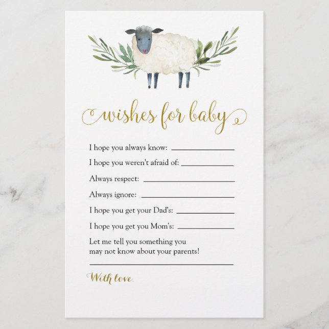 Pequeno Lambe Greenery quer um bebê (Frente)